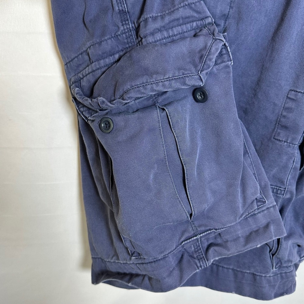 VTG Polo Ralph Lauren Cargo Shorts Men 34 Navy Blue Classic Heavy Y2K  Red Pony - Picture 3 of 12